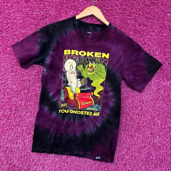 Broken Promises x Casper You Ghosted Me Tie Dye T-Shirt Small - Picture 3 of 4